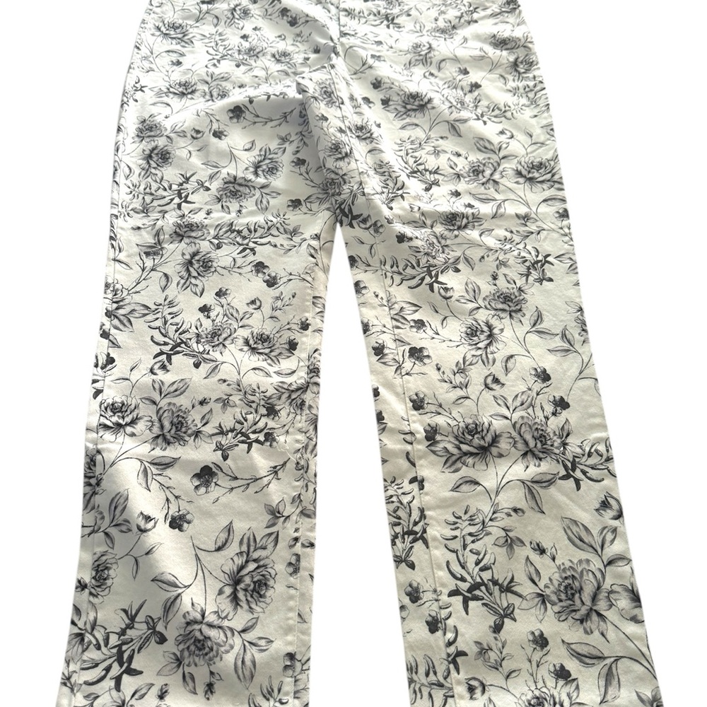 Calvin Klein High Rise Floral Jeans - Black and White